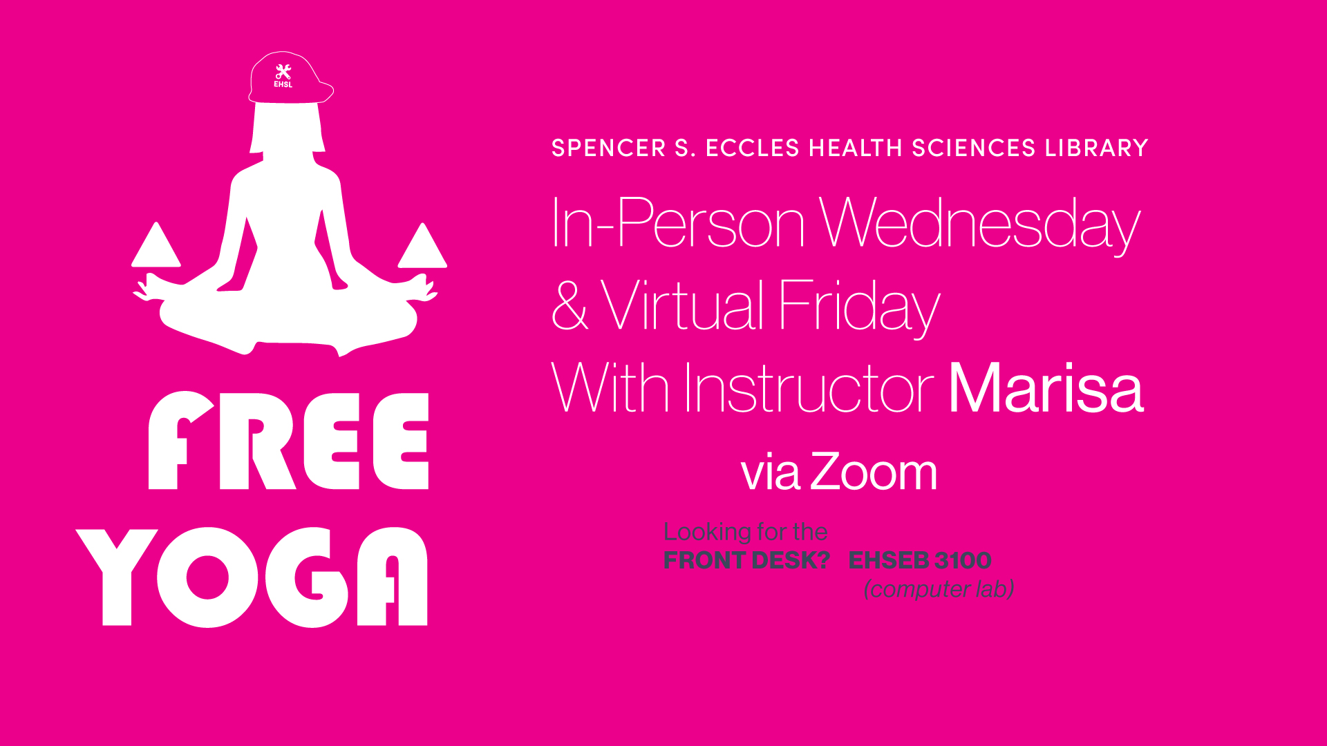 In-Person Wednesday & Virtual Friday With Instructor Marisa via Zoom