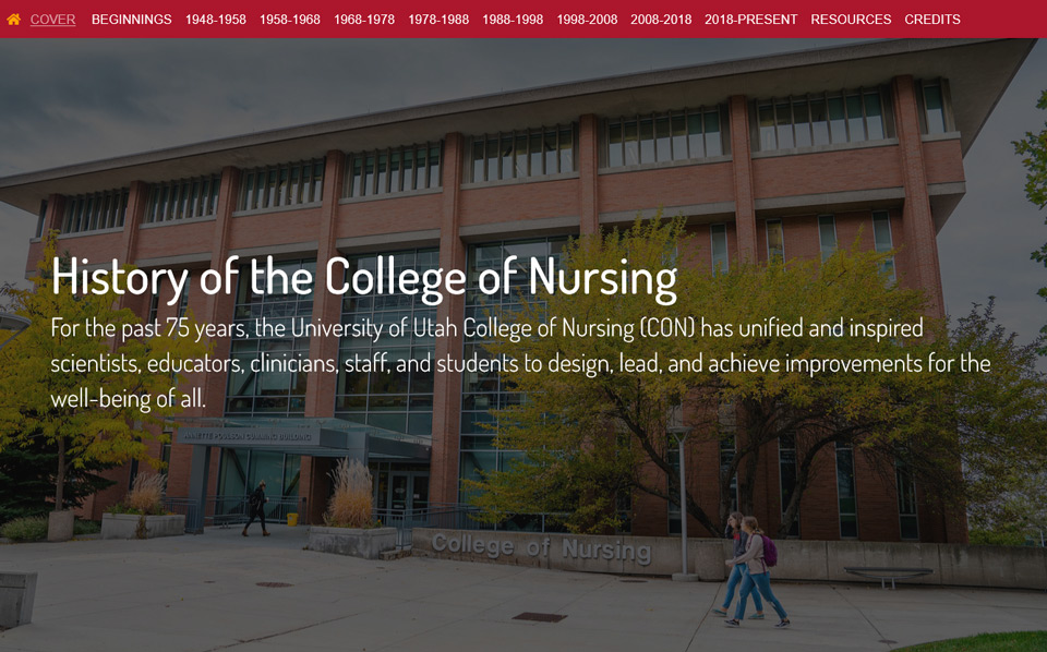 History of the College of Nursing digital exhibition home page